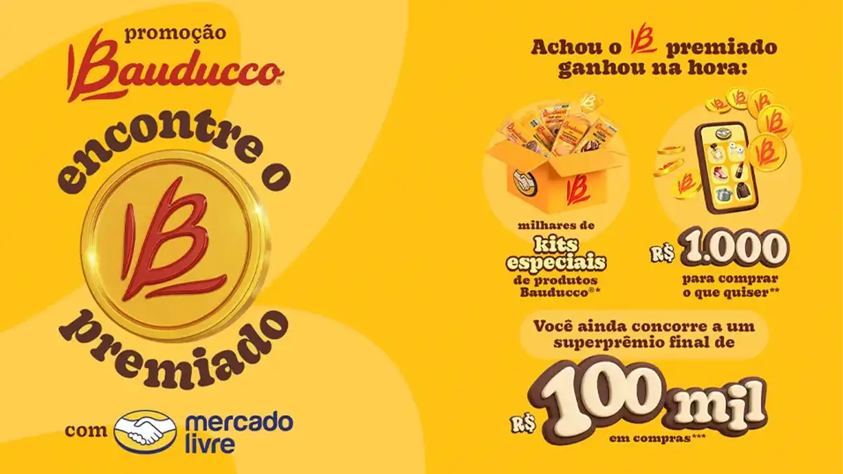 Banner da Promoção Encontre o B Premiado Bauducco 2026