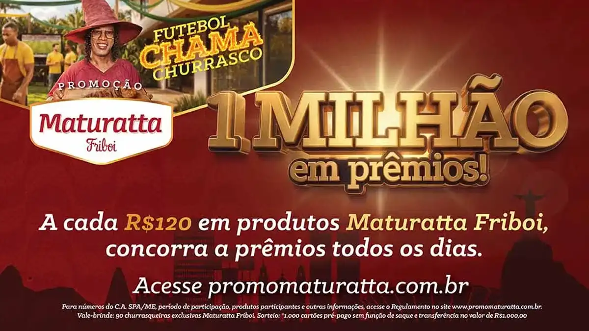 Banner da Promoção Maturatta Futebol Chama Churrasco 2026